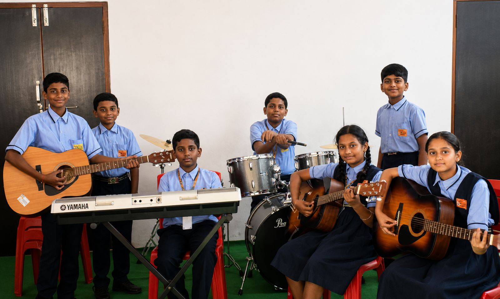 Music room in Kamareddy at Little Scholar School
