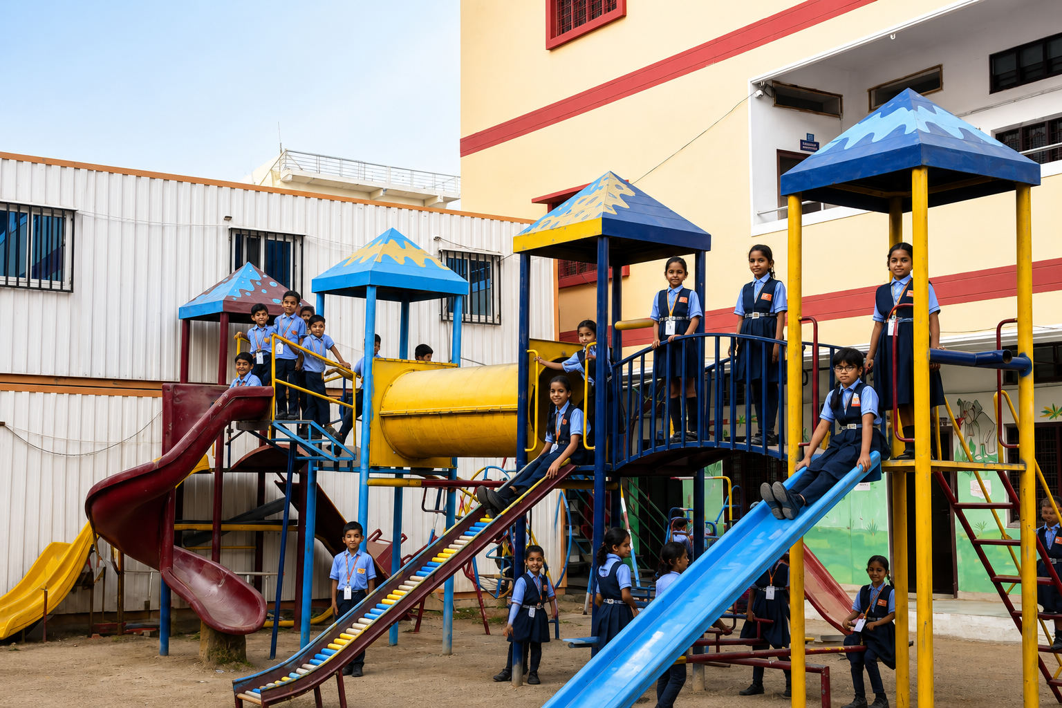 School facilities in Kamareddy play area at Little Scholar School
