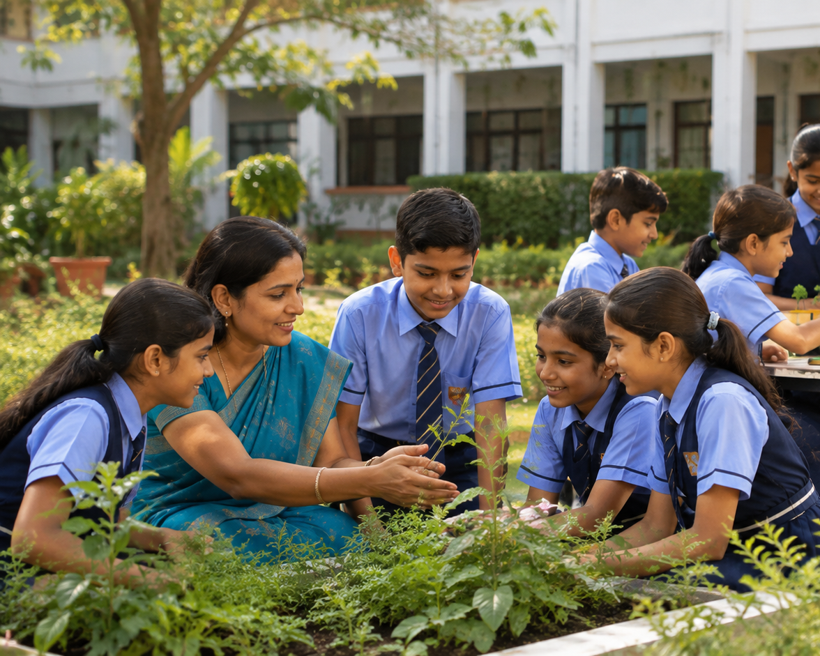 School facilities in Kamareddy supporting student learning at Little Scholar School
