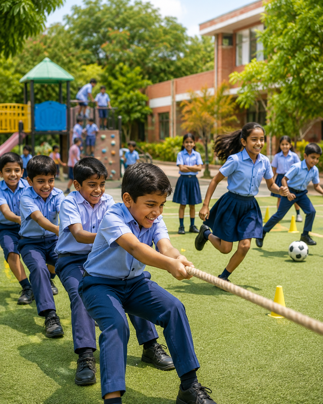Play area in Kamareddy supporting outdoor play benefits at Little Scholar School