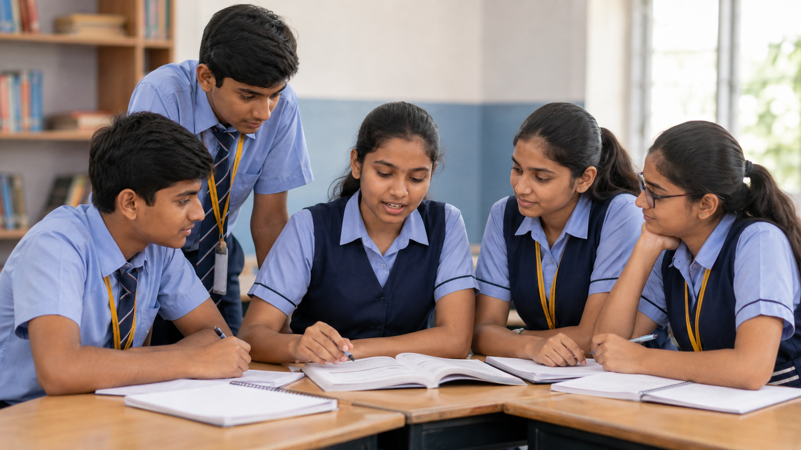 Secondary school in Kamareddy students focused on academic learning at Little Scholars High School