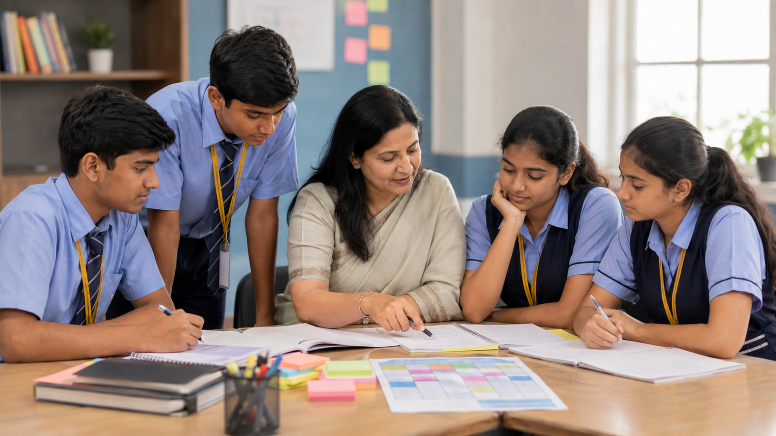 Secondary school in Kamareddy students receiving academic support at Little Scholars High School