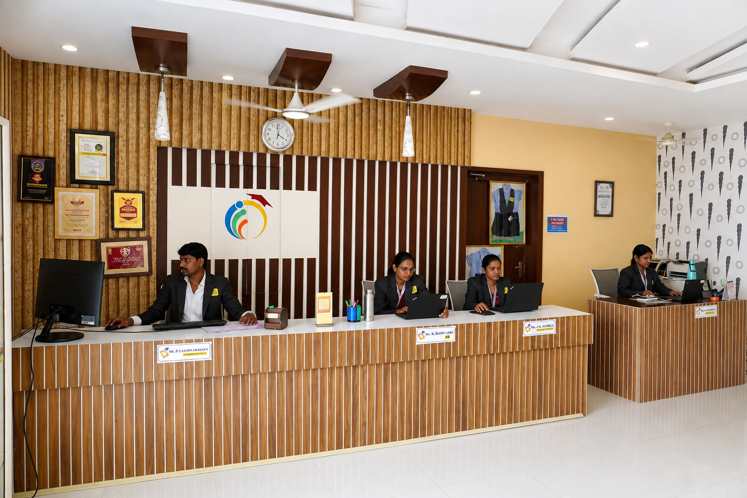 Entrance and reception at Little Scholar School in Kamareddy